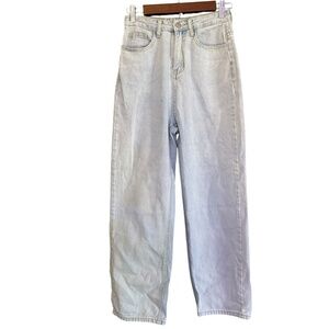 Dami High Rise Straight Relaxed Size 27 Womens Mom 90s Style Tie Back Light Wash